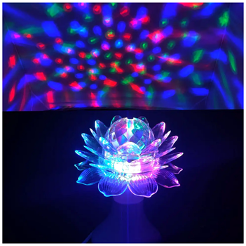 Светодиодный ночник проектор 220В 120мм RGB для внутреннего использования Кубок Лотос SQ-27281