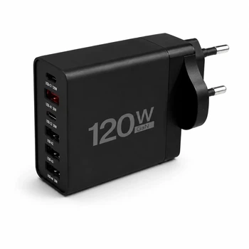 Сетевое зарядное устройство Digital 26X187 GaN 120W на 6 портов, черное