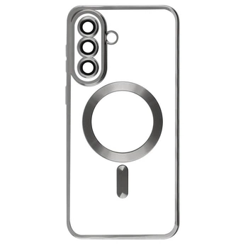 Чехол с защитой корпуса 360 Premium FIBRA TPU Chrome with MagSafe case Samsung S26 с Защитой Камеры Silver