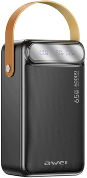 Powerbank Awei PA-82 60000 mAh 65W Black (6954284029568)