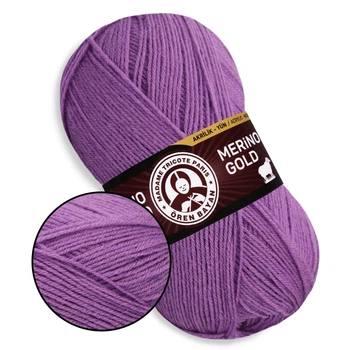 Madame Tricote Paris Merino Gold, Бузковий №059 - тонка напіввовняна пряжа 100 г / 400 м, 49% вовна мериноса / 51% акрил, для светрів, шарфів