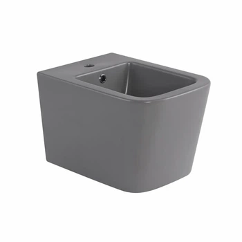 Биде подвесное Qtap Tern QT17551303GSG 520x350x330 мм, керамика, Stone Grey