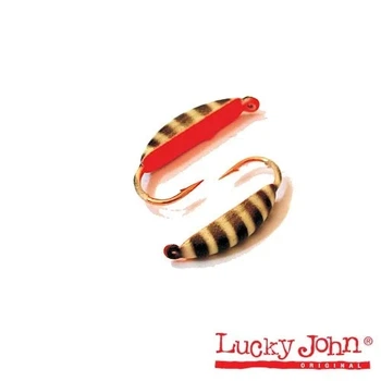 Мормышка вольфрамовая Lucky John Супер Банан 4 мм 0,85 г, крашеная, цвет 44P, 5 шт