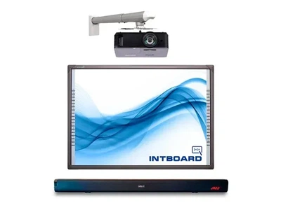 Комплект по МОН интерактивная доска Intboard + короткофокусный проектор + акустическая система + доставка и монтаж + саундбар
