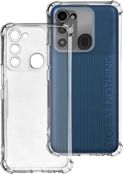 Прозрачный противоударный чехол для Tecno Spark Go (KG5m) с усиленными углами с защитой камеры (силикон TPU)