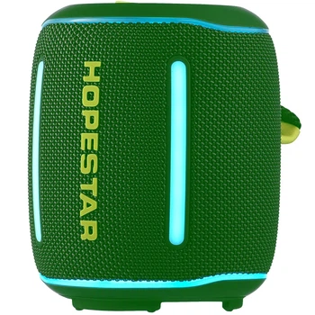 Портативная Bluetooth колонка Hopestar P58 mini 10W с подсветкой и влагозащитой зелёная
