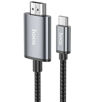 Перехідник Hoco UA27 HD Type-C — HDMI 2 м 4K 30Hz алюміній, сірий