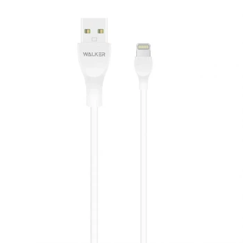 Кабель USB Lightning WALKER C565 силіконовий 2.4А 1 м білий