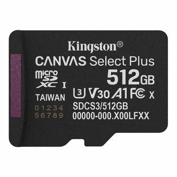 Карта пам'яті microSDXC Kingston Canvas Select Plus 512 GB class 10 UHS-I U3 V30 A1