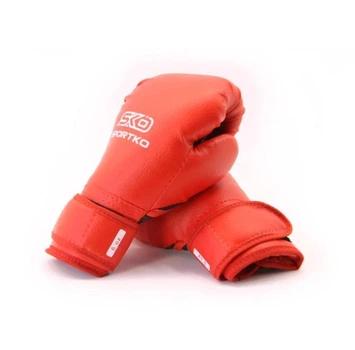 Рукавички бокс SPORTKO ПД2 комбінована шкіра червоний 6oz