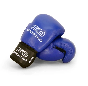 Рукавички бокс SPORTKO ПК1 шкіра синій 10oz