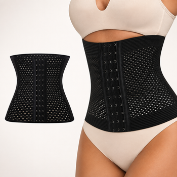 Коригуючий корсет для талії WAIST BAND M чорний утягуючий пояс з металевими ребрами