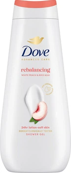 Гель для душа Dove Rebalancing Shower Gel White peach & Rice milk Белый персик и рисовое молочко 400 мл (8720181848810)
