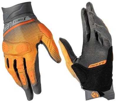 Мотоперчатки Leatt 5.5 X-Flow Adventure Short Orange L (10) оранжевые короткие вентилируемые MicronGrip