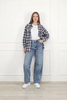 Джинсы baggy женские L цвет синий YUKI ЦБ-00298295
