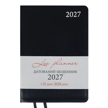 Дневник датированный 2027 Leo planner Aldento A5 368 страниц черный (252732)