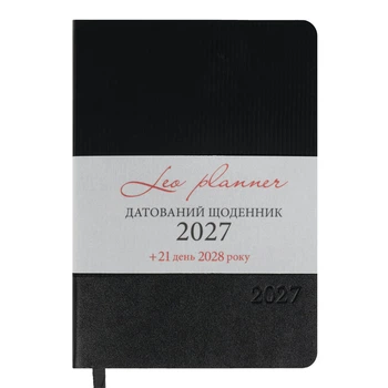 Дневник датированный 2027 Leo planner Velvet A5 368 страниц черный (252722)