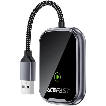Беспроводной адаптер CarPlay/Android Acefast QC1 AUTO wireless for car USB/Type-C Black (6974316285793)