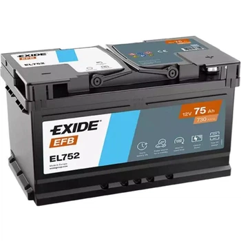 Автомобільний акумулятор EXIDE Start-Stop EFB (EL752) 75Аh 730A R+ h=175
