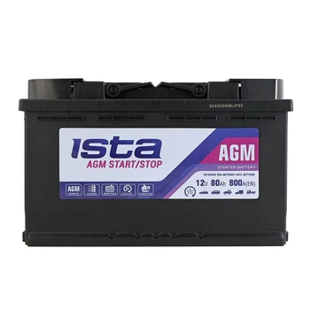 Автомобільний акумулятор ISTA AGM 80Ah 800A R+