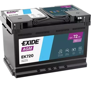 Автомобільний акумулятор EXIDE Start-Stop AGM (EK720) 72Аh 760A R+