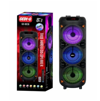 Портативна акустична колонка GEDI-G GD-8838 з мікрофоном та RGB-підсвічуванням