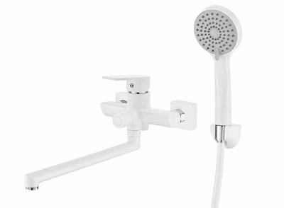 Смеситель "KAMI PL" ванна L320 белый с/акс. SLNY0894WH