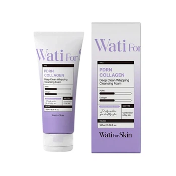 Пінка WATI FOR SKIN для вмивання PDRN Collagen Deep Clean Whipping Cleansing Foam з колагеном зміцнююча 100мл