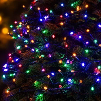 Гирлянда новогодняя LED лампа VALESO 100 шт RGB 8 режимов Зеленый провод LKS5020