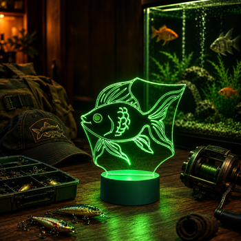 3d-светильник Золотая рыбка, 3д-ночник, несколько подсветок (на bluetooth), подарок рыбаку аквариумисту