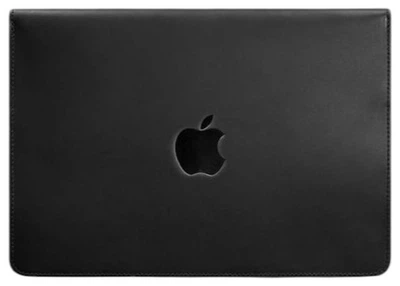 Кожаный чехол-конверт для ноутбука MacBook 13 из натуральной кожи Crazy Horse на магнитах, защитный, черный 58586