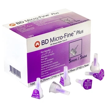 Голки інсулінові BD Micro-Fine Plus 5мм - Мікрофайн Плюс 5мм 100шт
