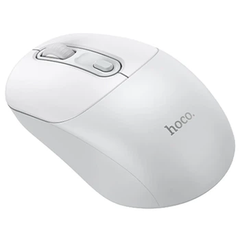 Мышь беспроводная Hoco GM28 2.4G, 1600 DPI, 4 кнопки, бело-серая