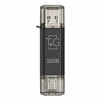 Флешка T&G Star 32 ГБ USB 2.0 Type-C металлическая с крышкой черная