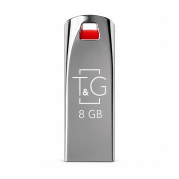 Флешка T&G Stylish 8 ГБ USB 2.0 металлическая моноблок серебристая