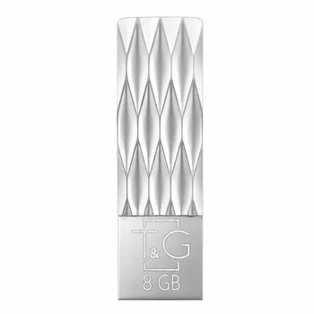 Флешка T&G Metal 8 ГБ USB 2.0 металлическая моноблок серебристая