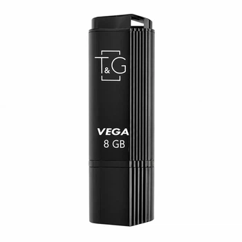 Флешка T&G Vega 8 ГБ USB 2.0 пластиковая с крышкой черная