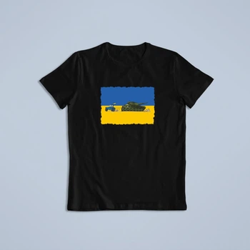 Футболка детская Stedman с принтом Тракторные войска Украины Черный 158-164