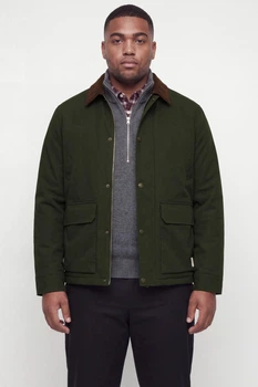 Куртка з вельветовим коміром Jack&Jones хакі 4XL (100387-khaki-13420)