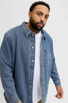 Джинсова сорочка Jack&Jones синя 6XL (400154-blue-13652)