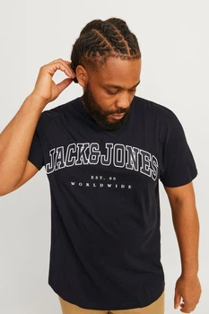 Футболка з принтом "Jack&Jones" Jack&Jones чорна 8XL (500618-black-12337)