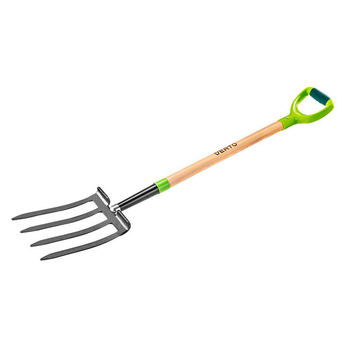 Вила для копання Verto 4 зубці 127 см сталь D-рукоятка Black/Green (15G041)