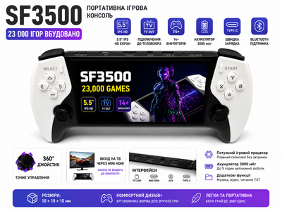 Портативна ігрова ретро консоль Game Console 64GB SF3500 — 5.5" IPS 20000+ ігор, приставка портативна