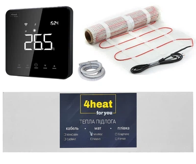 Нагрівальний мат із терморегулятором MatKit Sensor-7,0 м2 | Тепла підлога під плитку 4HEAT