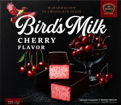 Цукерки Amanti Пташине молоко Bird’s Milk Вишня 330г