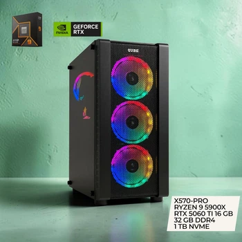 Игровой ПК AMD Ryzen 9 5900X / NVIDIA RTX 5060 TI 16 Gb / 32 GB DDR4 / 1 TB SSD M2 NVME / ASUS AMD X570-PRO / 750W 80+ GOLD / WINDOWS 11 PRO