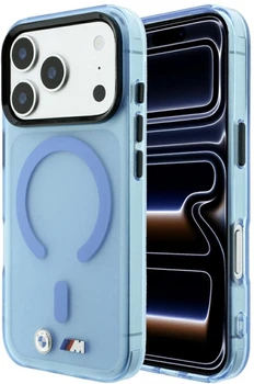 Etui BMW M IML Frosted Metal Logo & Trims MagSafe do Apple iPhone 17 Pro/18 Pro Blue (BMHMP18L26HTFMILB)