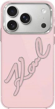 Etui Karl Lagerfeld IML Big Signature Resin Metal Frame do Apple iPhone 17 Pro/18 Pro Pink (KLHCP18L6HCKSRP)