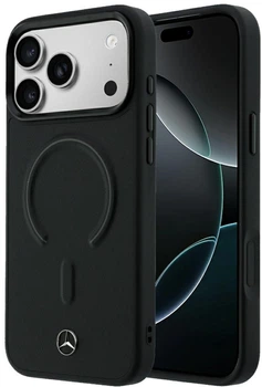 Etui Mercedes-Benz Leather 3D MagSafe do Apple iPhone 17 Pro/18 Pro Black (MEHMP18L25PEMMOK)