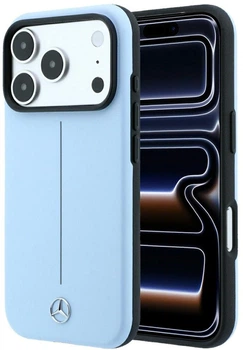 Etui Mercedes-Benz Leather Semi Wrap Iconic Line MagSafe do Apple iPhone 17 Pro Max/18 Pro Max Blue (MEHMP18X25PFWSTB)
